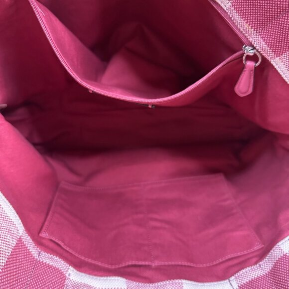 Coach Pink and Cream Checkered Tote - Picture 13 of 14